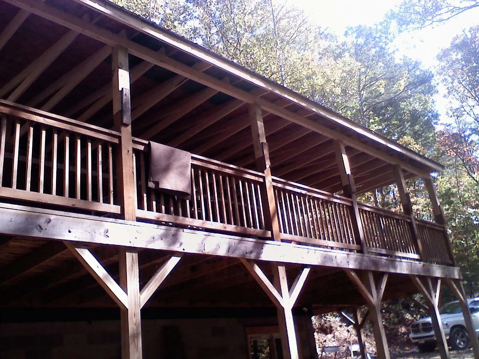 Timber framing under a new elevated porch and deck — Roof Leak Repair in Rochelle Park by Roofing Brothers